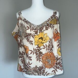 Lane Bryant Floral Camisole - Cream and Yellow